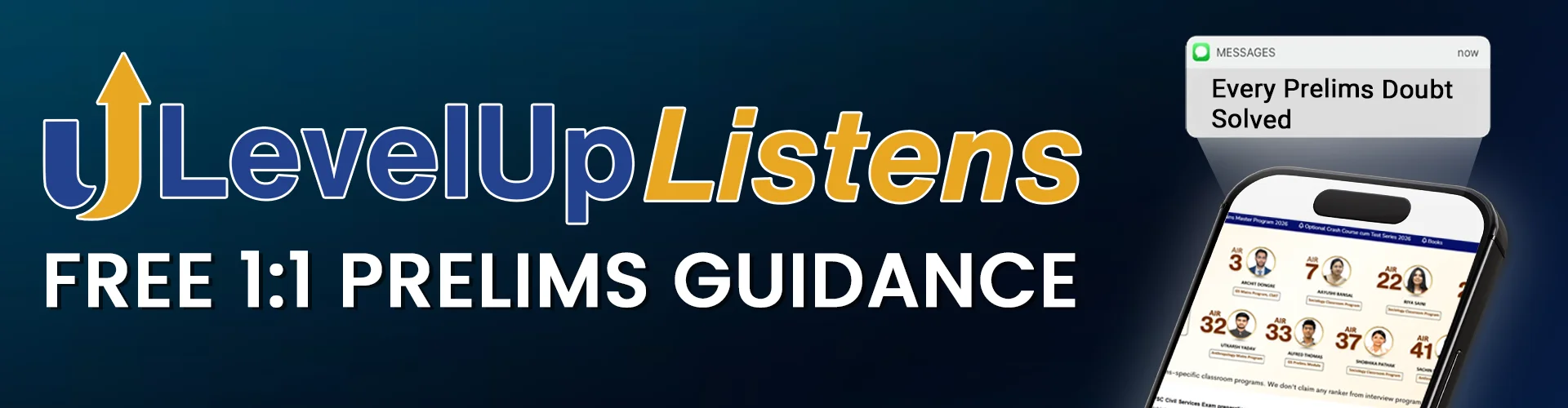 LevelUp Listens - Free 1:1 Prelims Guidance
