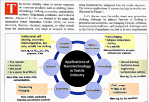 Nanotechnology in textile sector