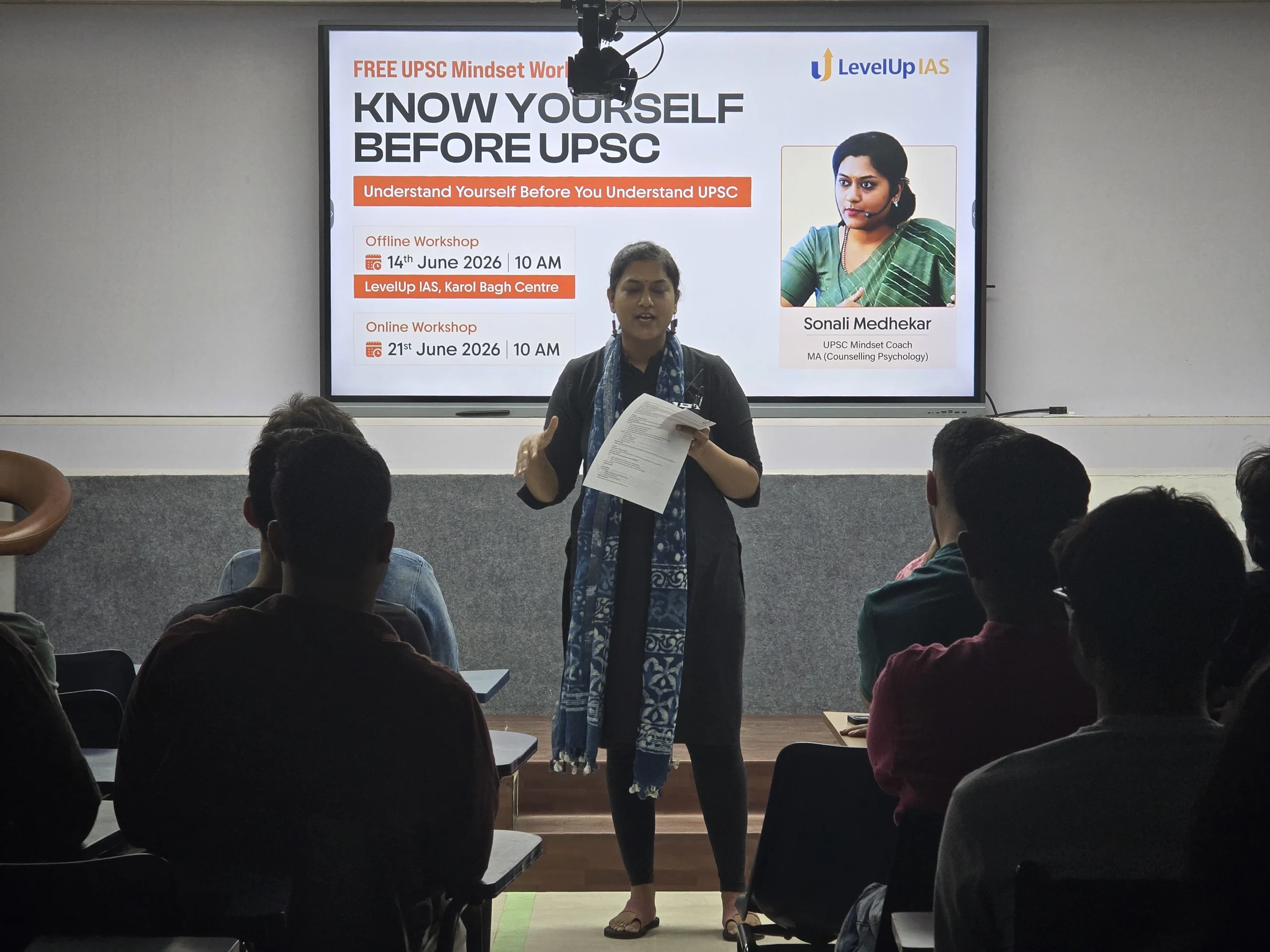 Movie screening and aspirant interaction at LevelUp IAS